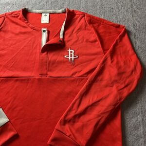 Houston Rockets Adidas NBA‎ Mens Snap Long Sleeve Pullover Shirt XL *read